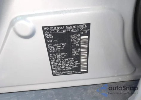 2018 Nissan Rogue Sv from USA, damaged, VIN KNMAT2MT3JP569199